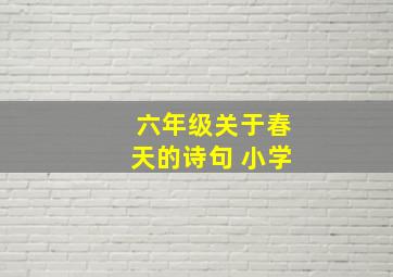 六年级关于春天的诗句 小学